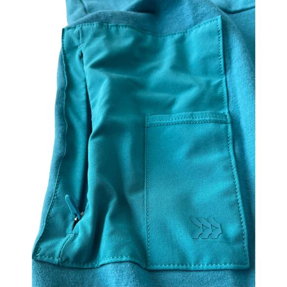 ALL IN MOTION LONG SLEEVE HOODIE, WOMENS, L, TEAL BLUE, HAND WARMER, KEY POCKET - Picture 7 of 11